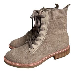 Sofft Womens Size 7.5 Landee Lace Up Knit Combat Boots Warm Comfort Ankle Boots
